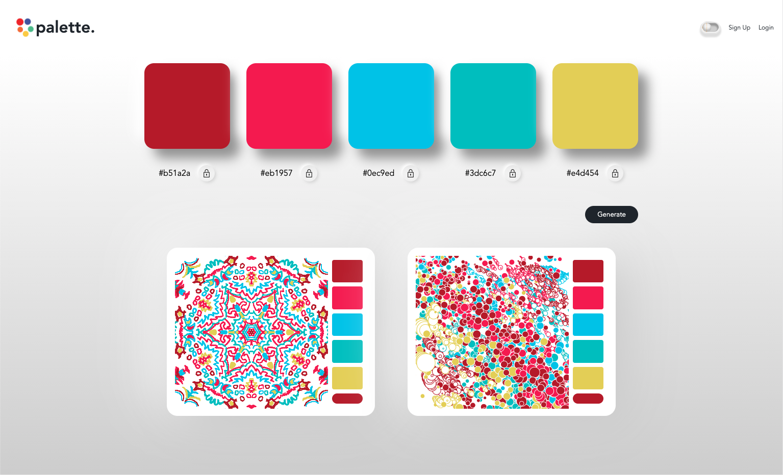 screenshot of palette on desktop